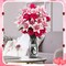 20PCS Artificial Lily and Rose Bouquet – Realistic Silk Pink Roses & Champagne Lilies Long Stem Fake Flowers for Wedding, Mother’s Day, Bridal, Party & Table Centerpiece Decoration